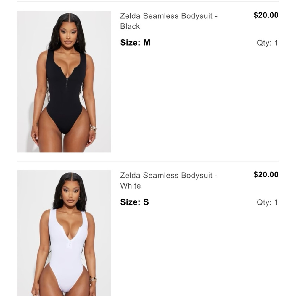 Fashion Nova Zelda Seamless Bodysuit - Black and White